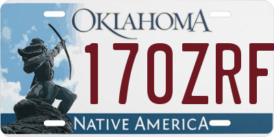 OK license plate 170ZRF