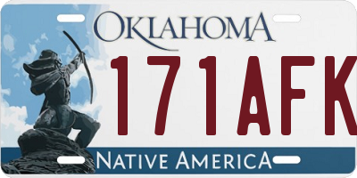 OK license plate 171AFK