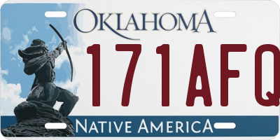 OK license plate 171AFQ