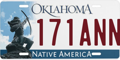 OK license plate 171ANN