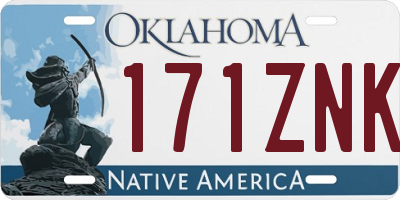 OK license plate 171ZNK