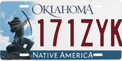 OK license plate 171ZYK