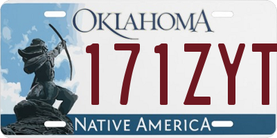 OK license plate 171ZYT