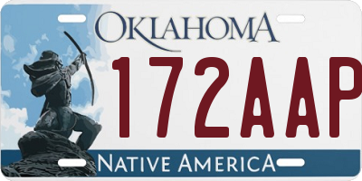 OK license plate 172AAP