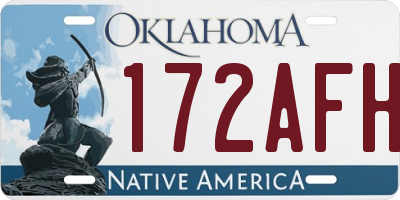 OK license plate 172AFH