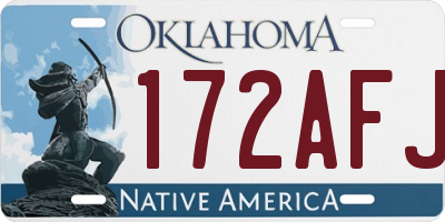 OK license plate 172AFJ
