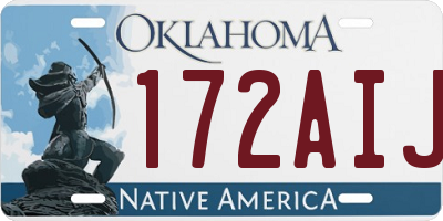 OK license plate 172AIJ