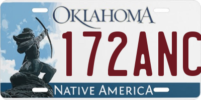 OK license plate 172ANC