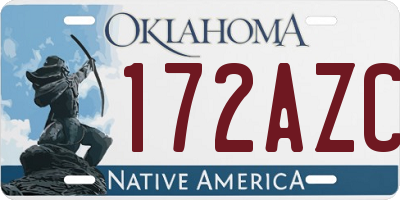 OK license plate 172AZC