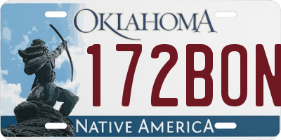 OK license plate 172BON