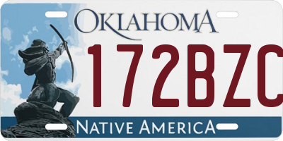 OK license plate 172BZC