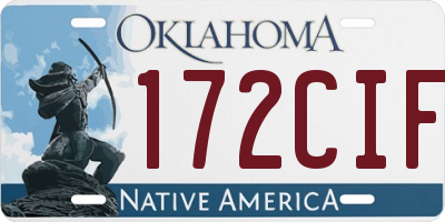 OK license plate 172CIF