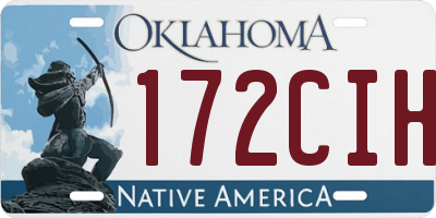 OK license plate 172CIH