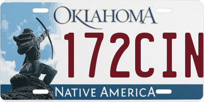OK license plate 172CIN