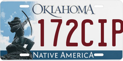 OK license plate 172CIP
