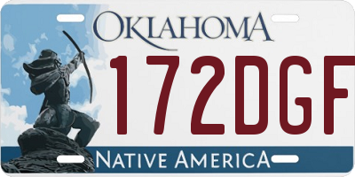 OK license plate 172DGF