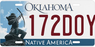 OK license plate 172DOY