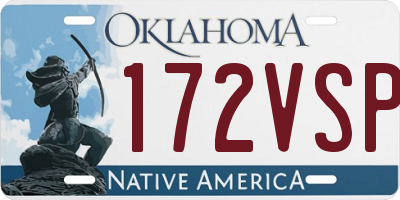 OK license plate 172VSP