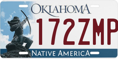 OK license plate 172ZMP