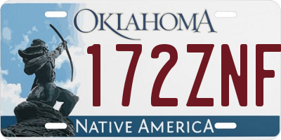 OK license plate 172ZNF