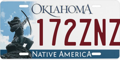 OK license plate 172ZNZ