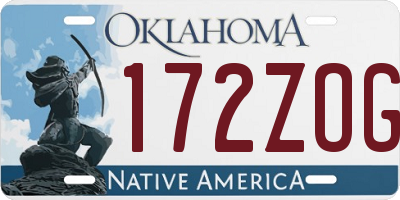 OK license plate 172ZOG