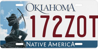 OK license plate 172ZOT