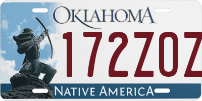 OK license plate 172ZOZ