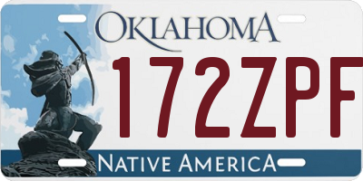 OK license plate 172ZPF