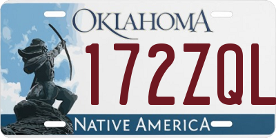 OK license plate 172ZQL