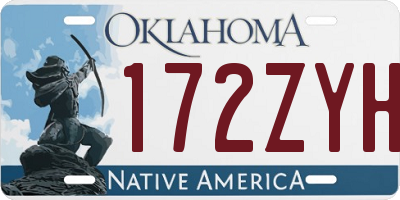 OK license plate 172ZYH