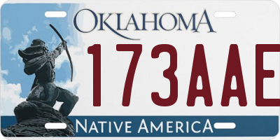 OK license plate 173AAE