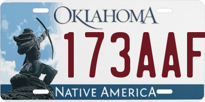 OK license plate 173AAF