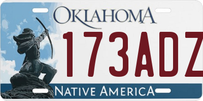 OK license plate 173ADZ