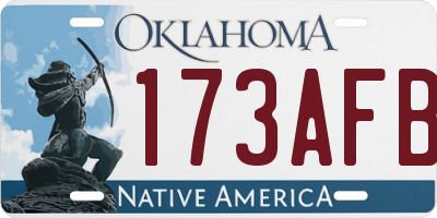 OK license plate 173AFB
