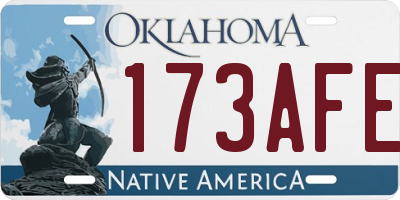 OK license plate 173AFE