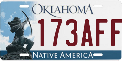 OK license plate 173AFF