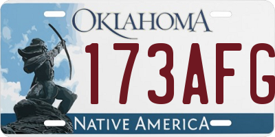 OK license plate 173AFG