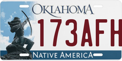 OK license plate 173AFH