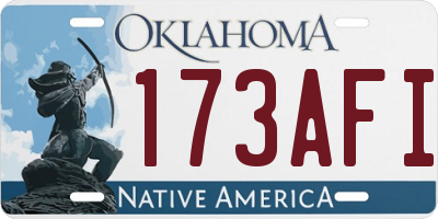 OK license plate 173AFI