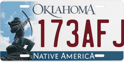 OK license plate 173AFJ