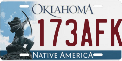 OK license plate 173AFK