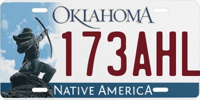OK license plate 173AHL