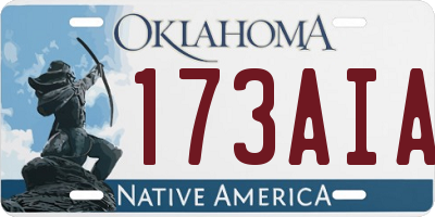 OK license plate 173AIA