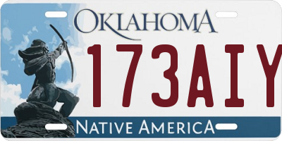 OK license plate 173AIY