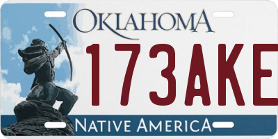 OK license plate 173AKE