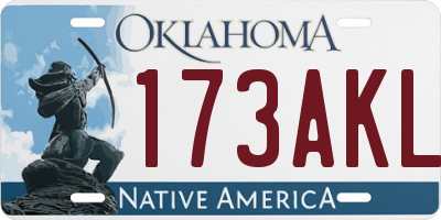 OK license plate 173AKL