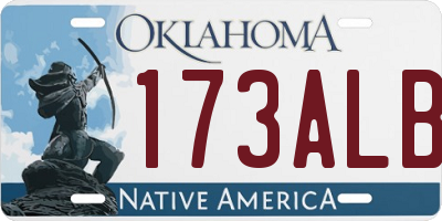 OK license plate 173ALB