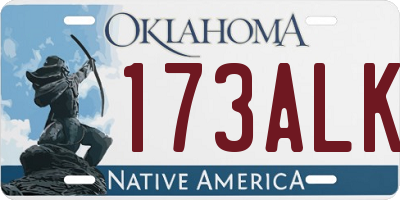 OK license plate 173ALK