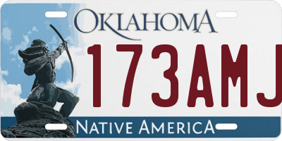 OK license plate 173AMJ